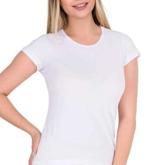 Бяла дамска тениска, размери S - XL