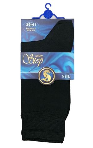 Мъжки черни чорапи коприна, размери 39 - 47